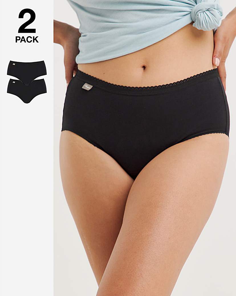 Playtex 2Pack Cotton Midi Knickers Black