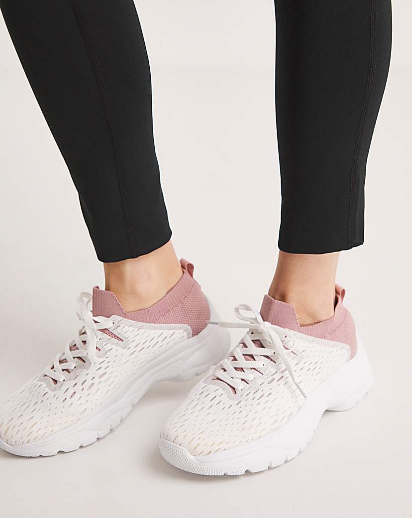 Sporty Mesh Lace Up Trainers Wide