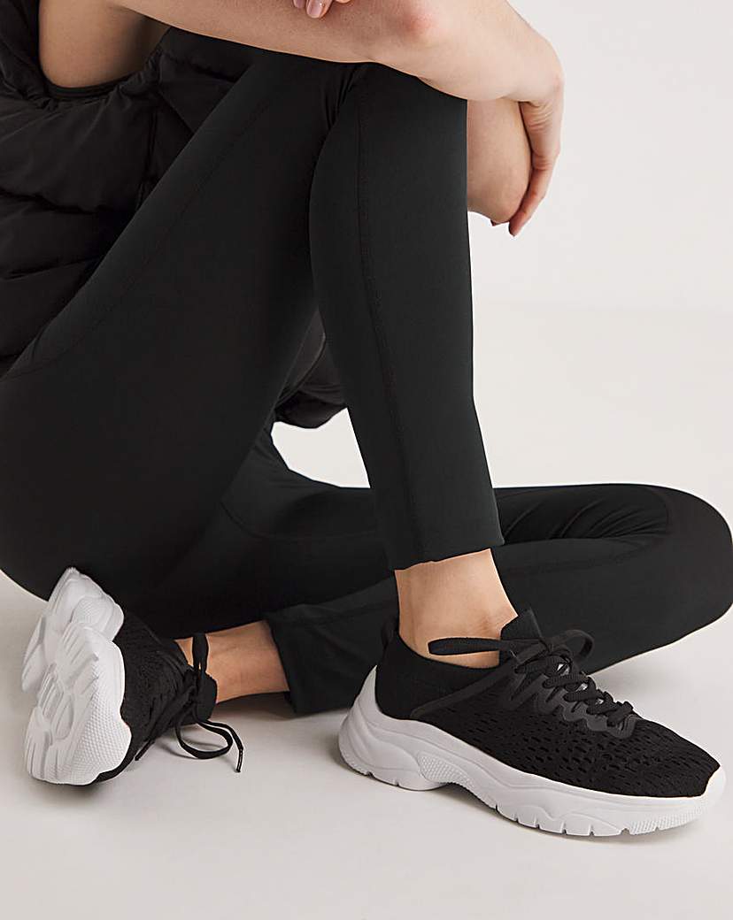 Sporty Mesh Lace Up Trainers Wide