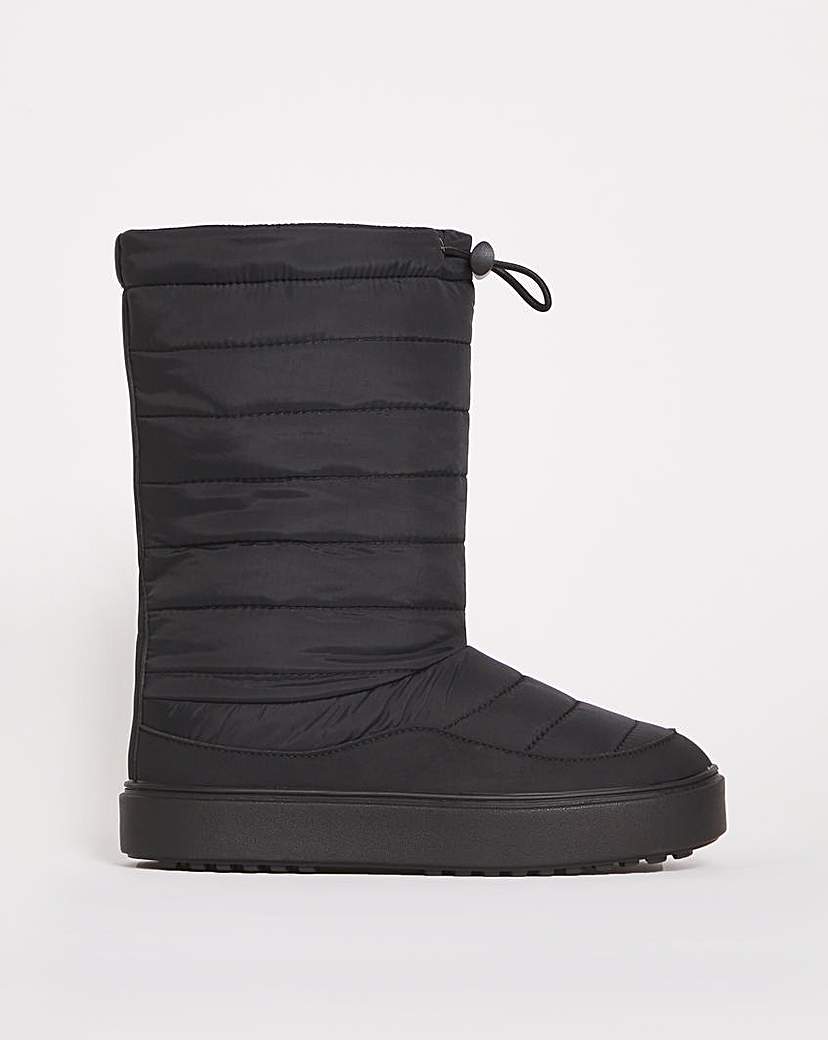 Quilted Nylon Snow Boots Wide