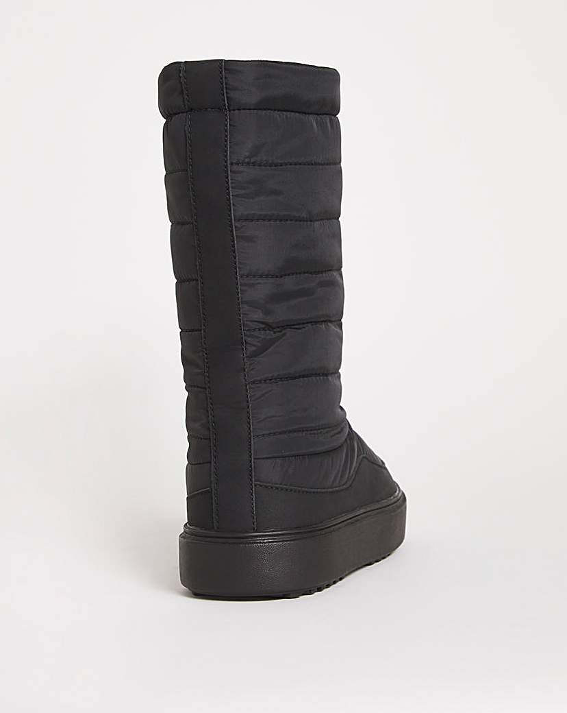 Quilted Nylon Snow Boots Ex Wide