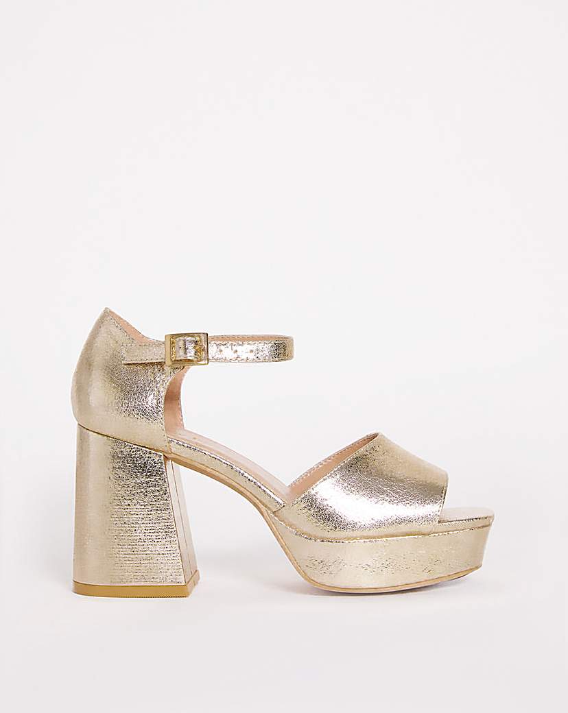 Classic Platform Heeled Sandals Ex Wide