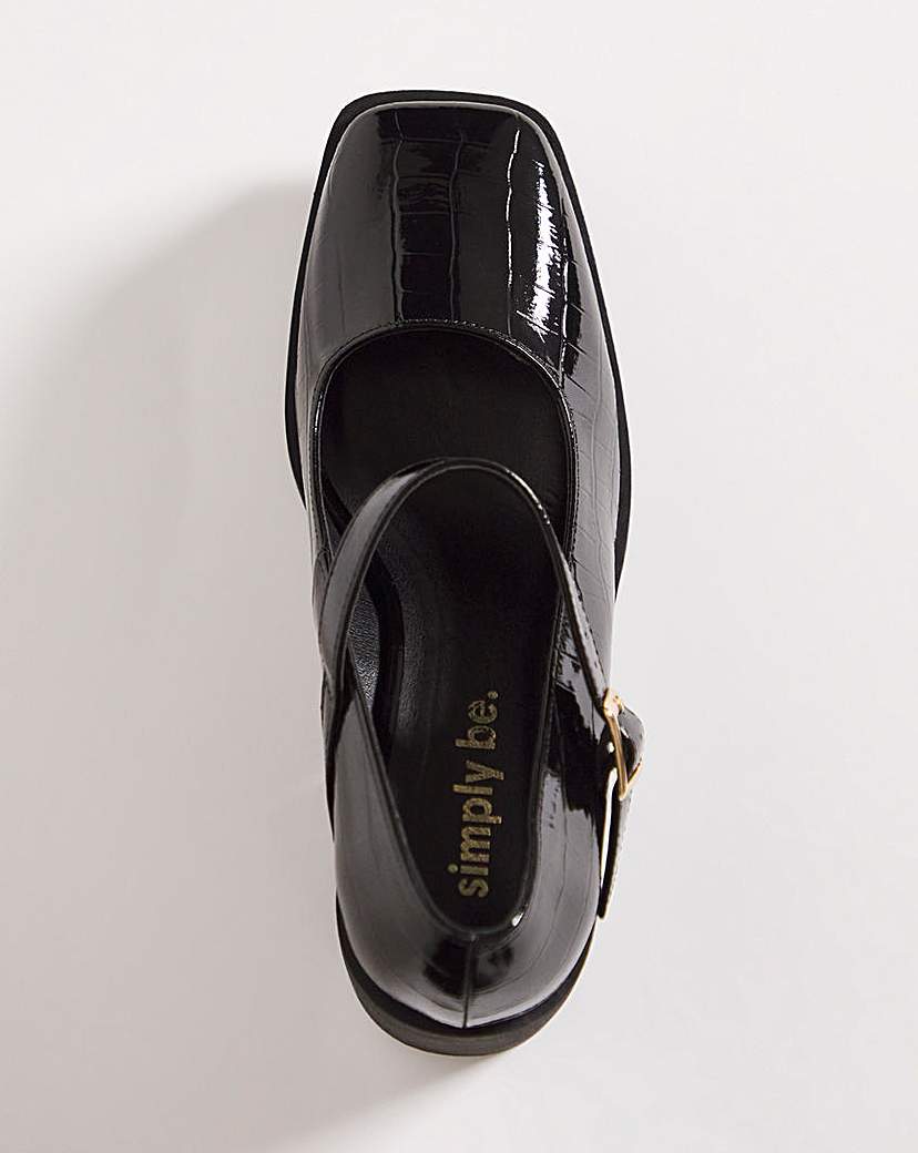 Mary Jane Platform Heeled Shoes Wide