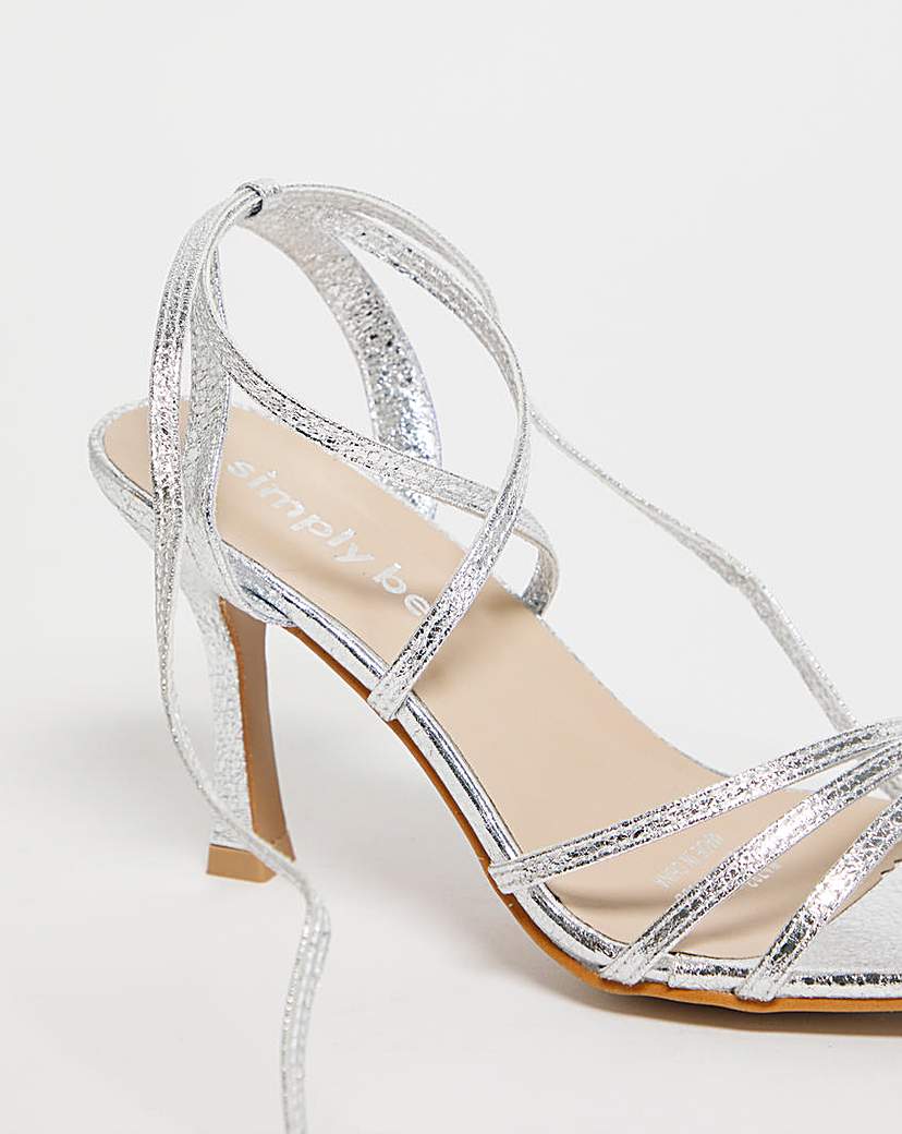 Ankle Tie Heeled Sandals Wide