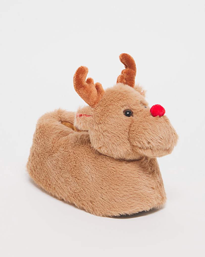 Image of Reindeer Novelty Slippers Wide