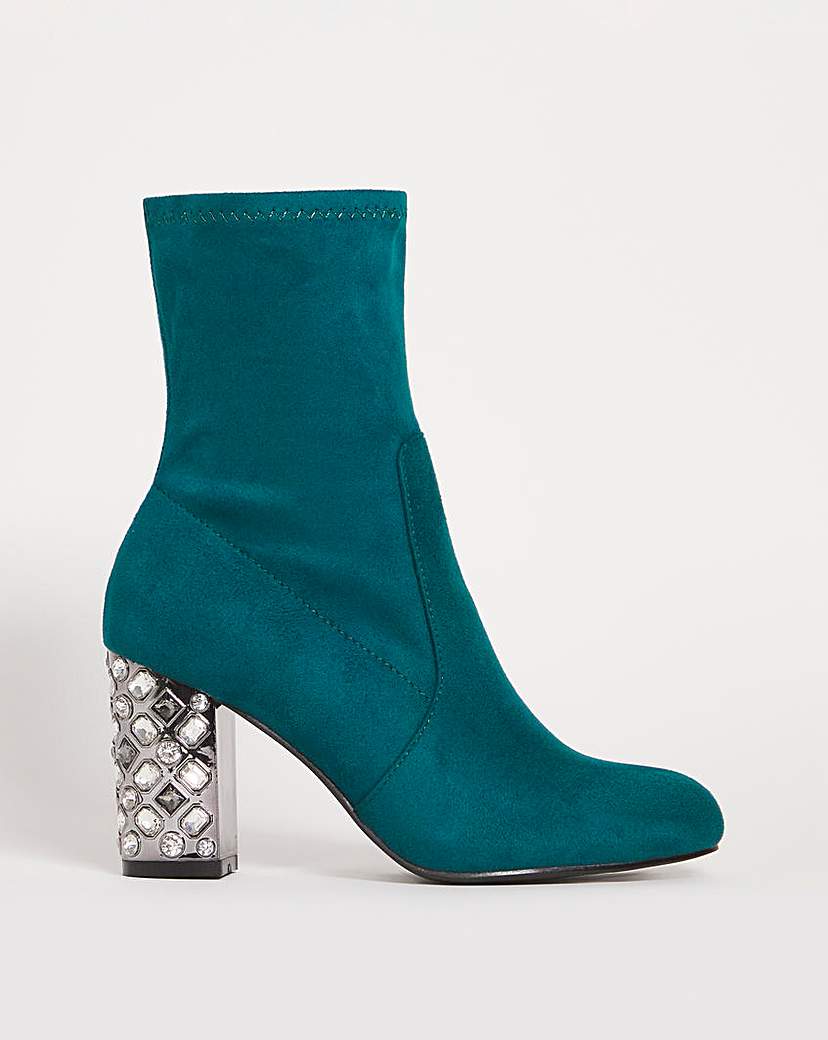 Feature Heel Ankle Sock Boots Wide