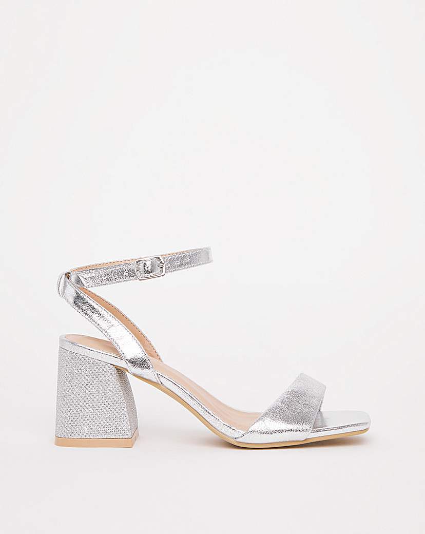 Barely There Block Heel Sandals Ex Wide