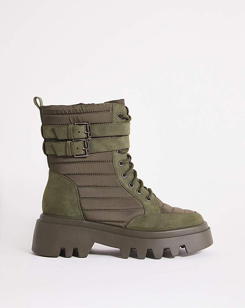 Quilted Nylon Hiker Boots Ex Wide