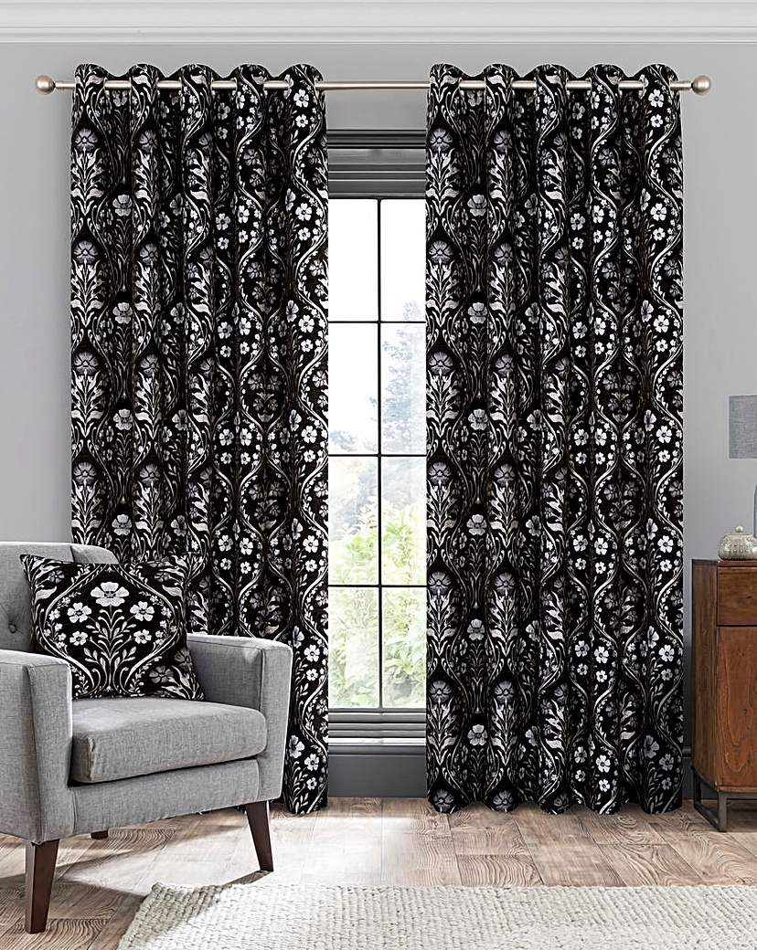 Luna Chenille Jacquard Eyelet Curtains