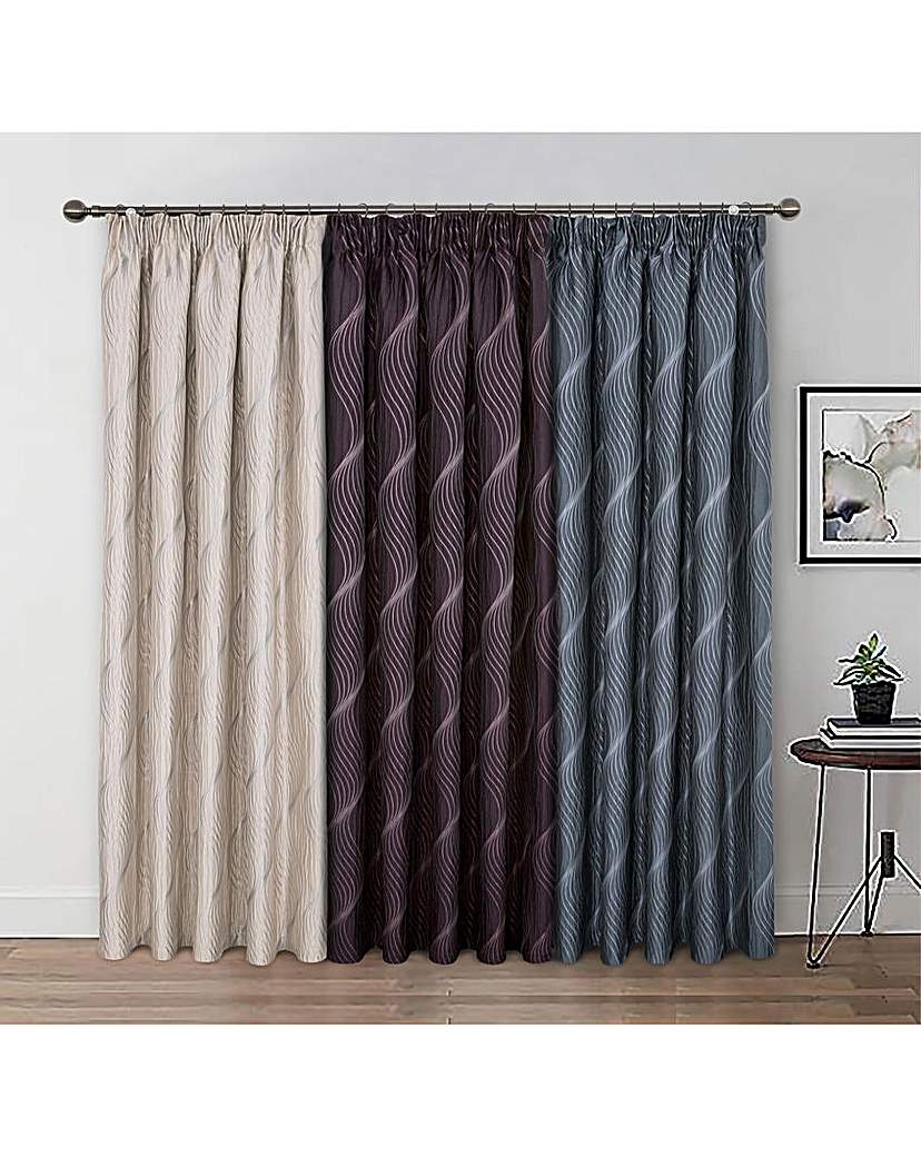 Zen Jacquard Lined Pencil Pleat Curtains
