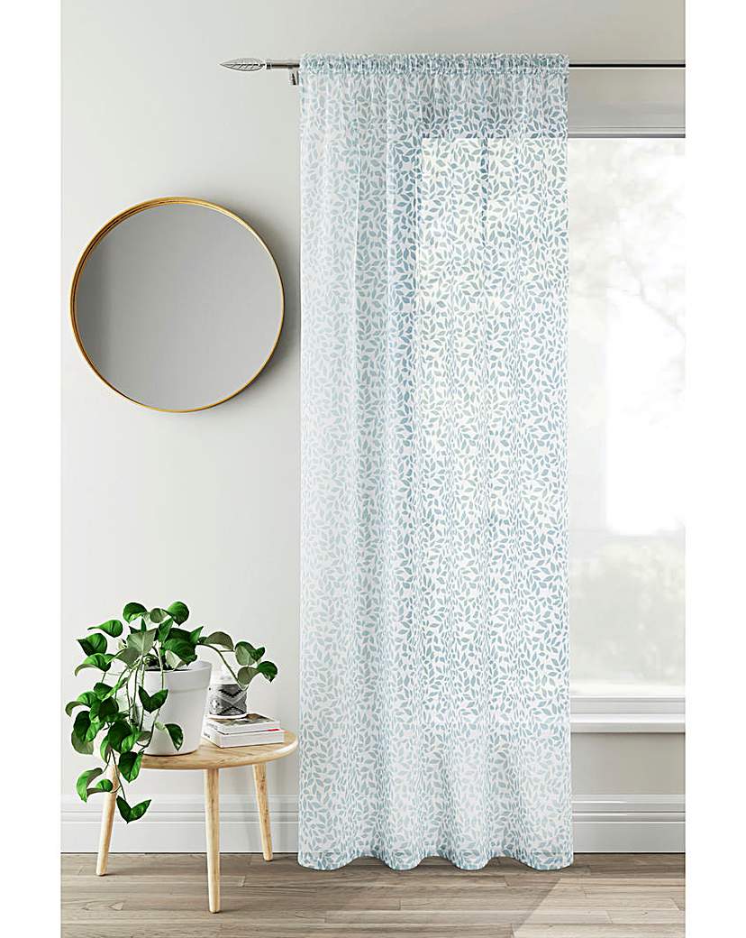 Willow Leaf Print Voile - Blue