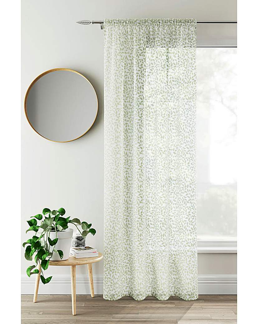 Willow Leaf Print Voile - Green