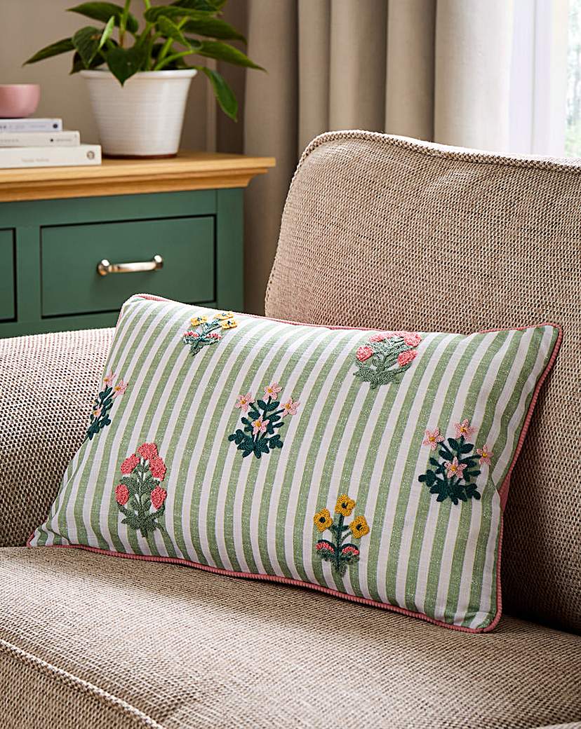 Amelie Floral Embroidered Cushion