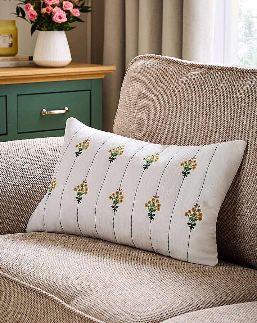 Fern Quilted Floral Boudoir Cushion