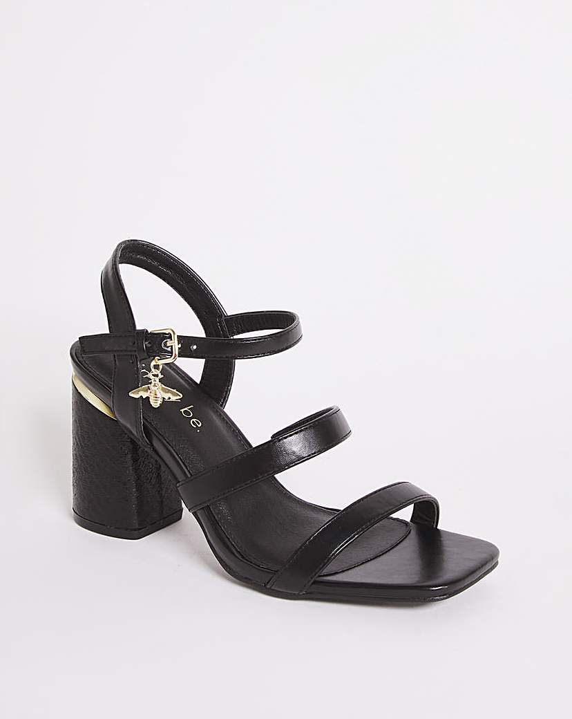 Block Feature Heeled Sandals Wide