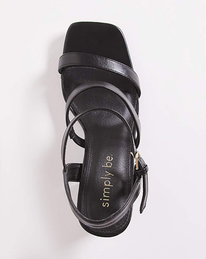 Block Feature Heeled Sandals Wide
