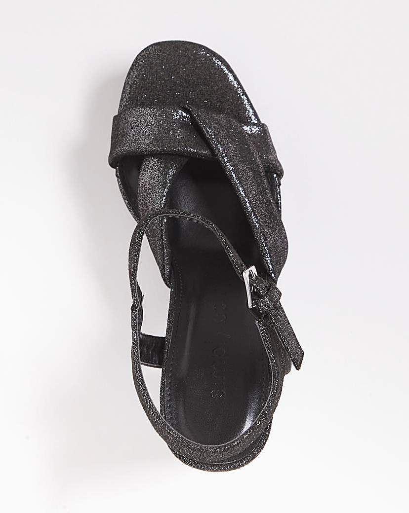 Black Block Platform Sandals Ex Wide