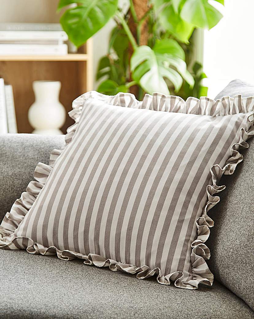 Sylvia Ruffled Stripe Cushion