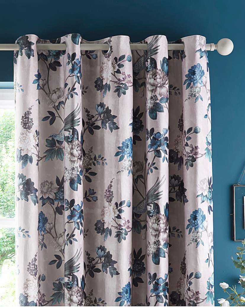 Windsford Velvet Printed Eyelet Curtains