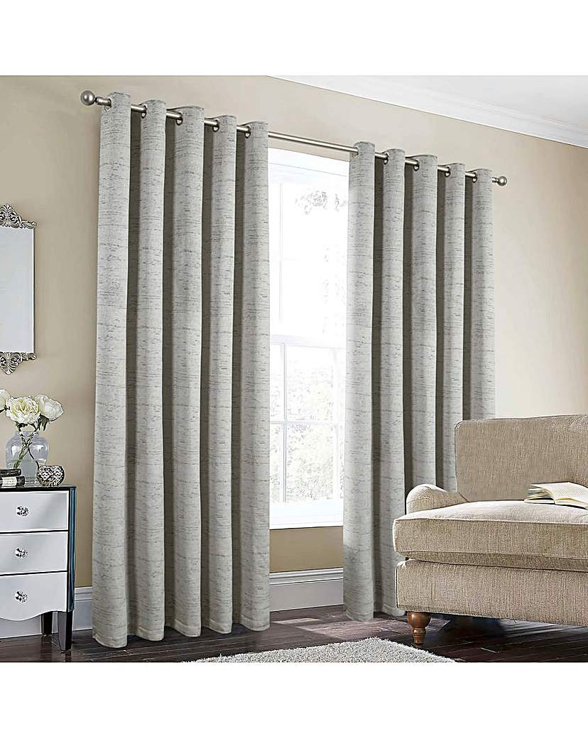 Rowan Jacquard Eyelet Curtains - Grey