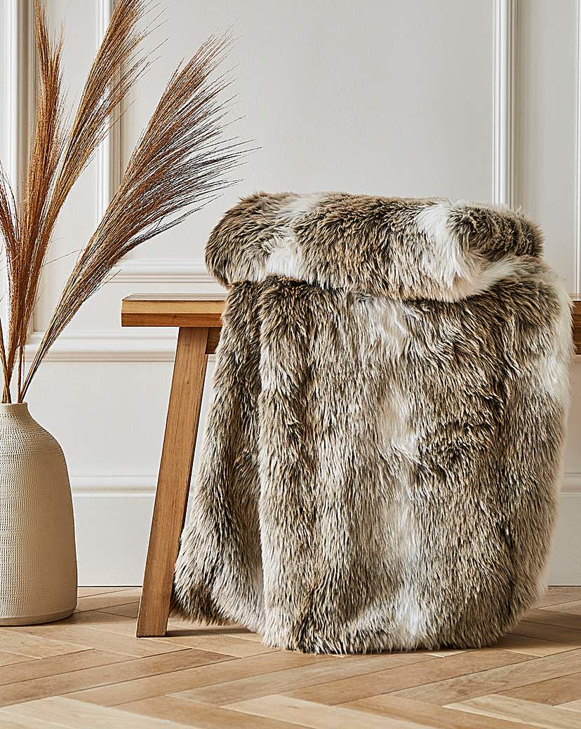 Faux Fur Striped Animal Throw