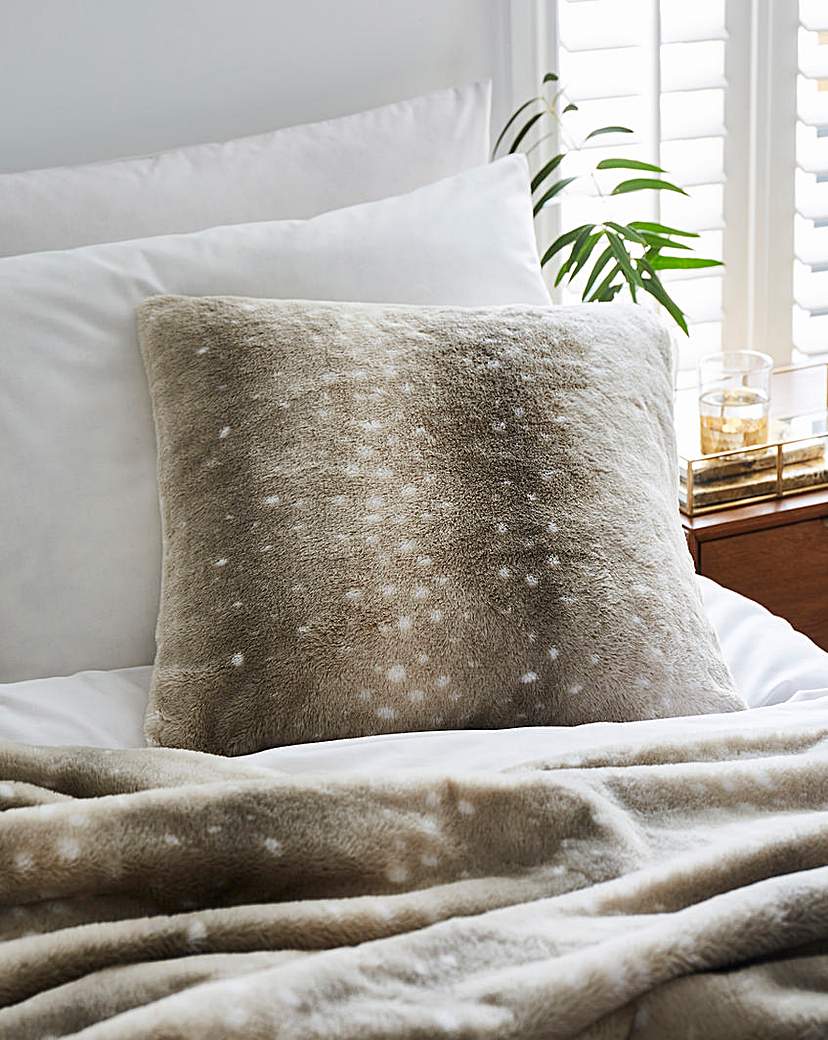 Faux Fur Dotted Animal Cushion