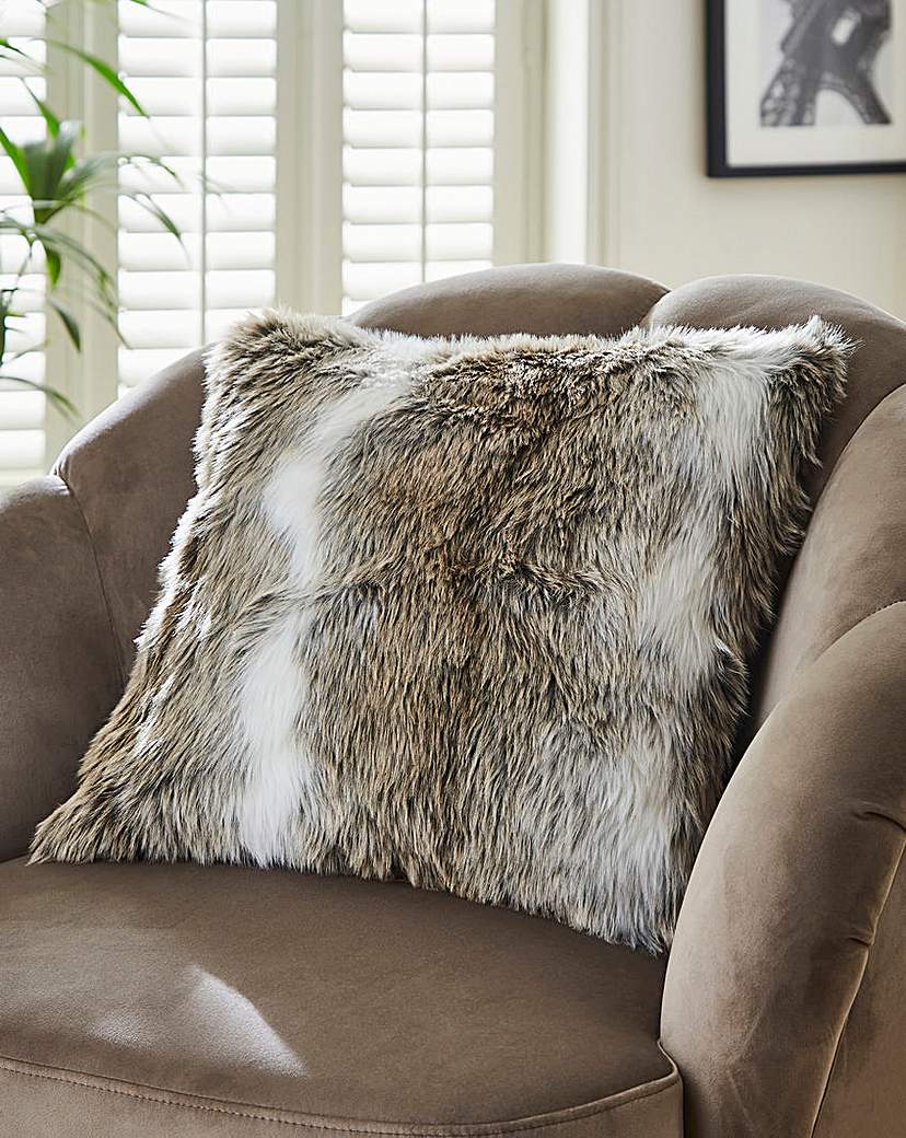 Faux Fur Striped Animal Cushion