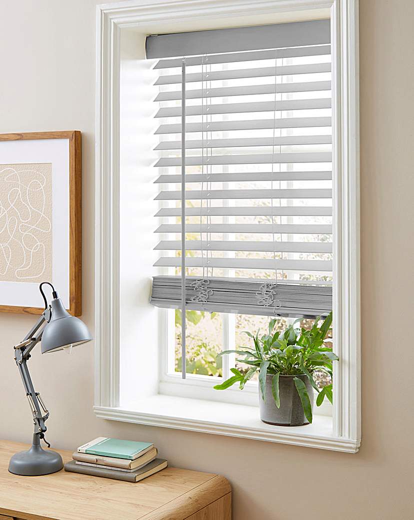 Faux Wood Venetian Blinds Grey