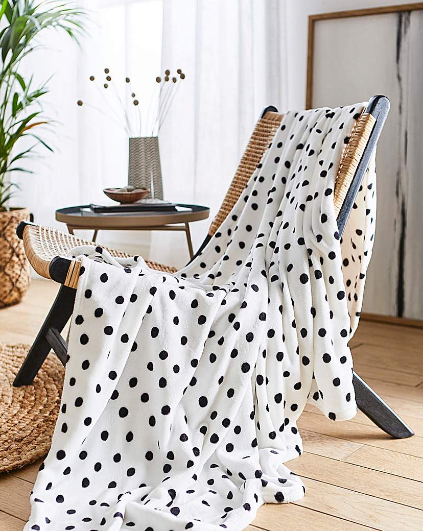 Polka Dot Fleece Throw