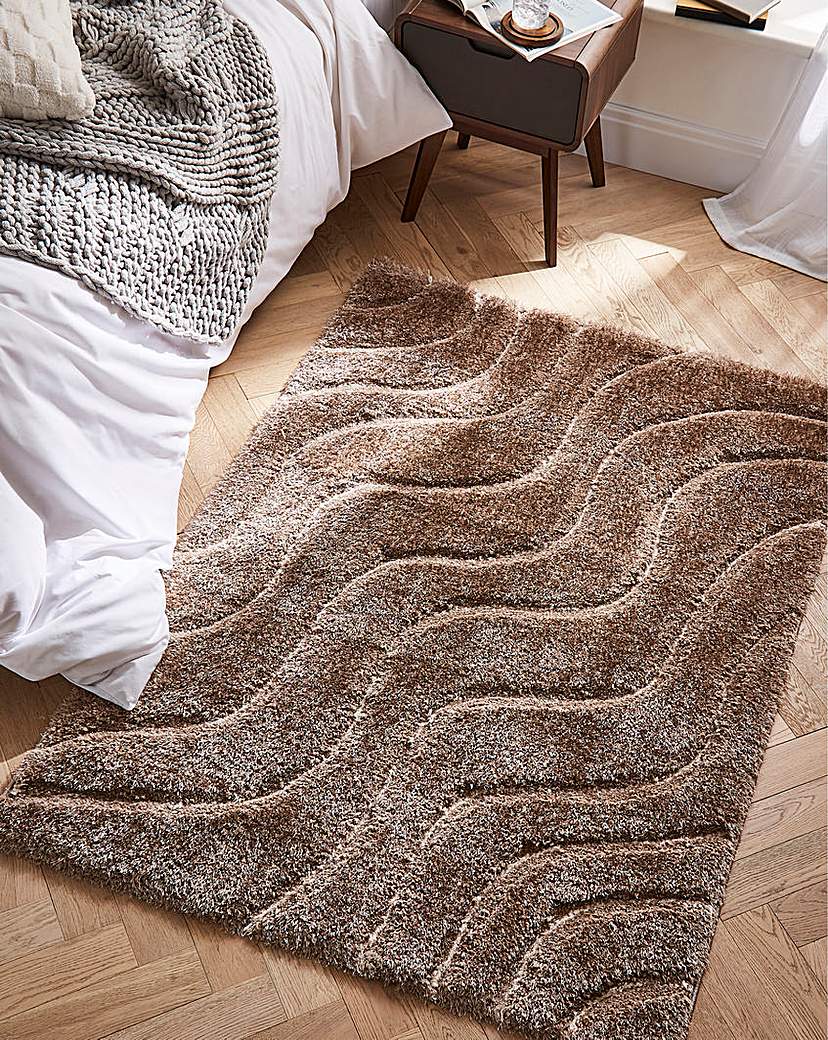 Carved Soft Wave Shaggy Cosy Rug