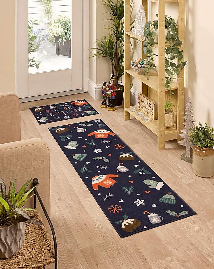 Seasons Greetings Runner & Doormat Set