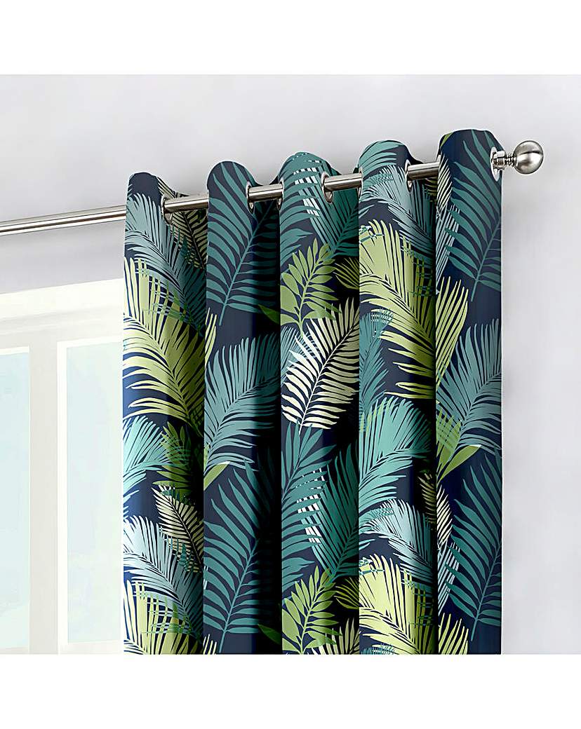 Tropical Pair of Eyelet Curtains