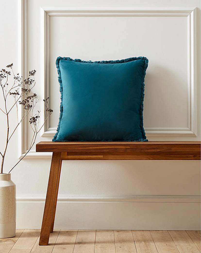 New In - Luxe Velvet Fringed Cushion