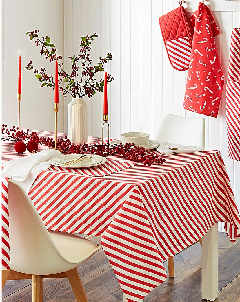 Catherine Lansfield Candy Cane Cloth