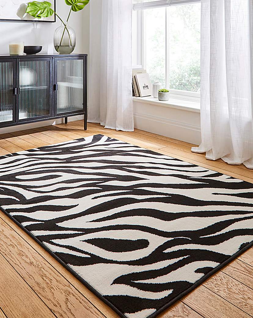 New In - Maestro Zebra Print Woven Rug