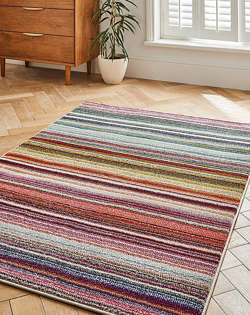 New In - Villa Multicoloured Striped Rug