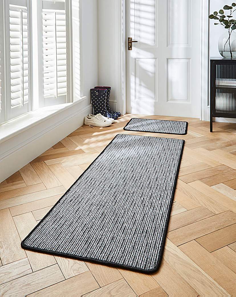 New In - Stripe Washable Runner & Doormat Set