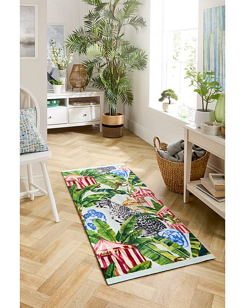 Lux Leopard Washable Nylon Runner - Multi