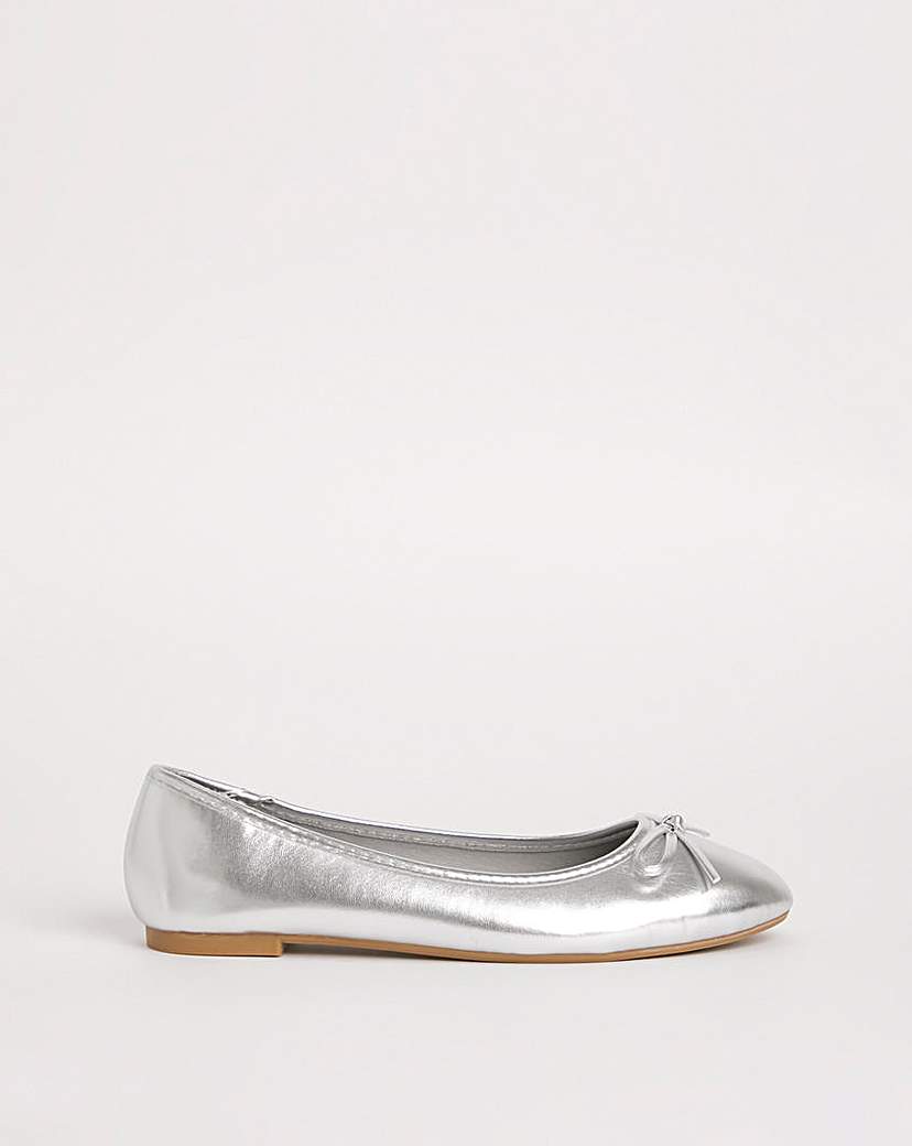 Classic Flat Ballerina Shoes Ex Wide Fit