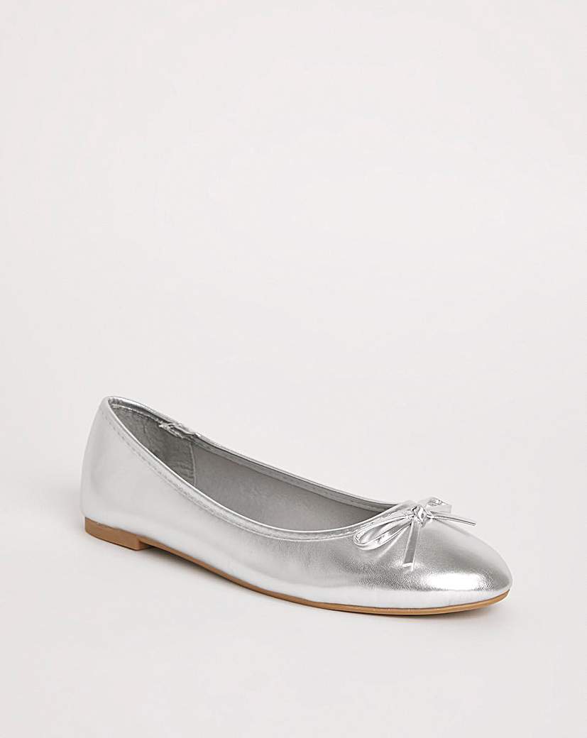 Classic Flat Ballerina Shoes Ex Wide Fit