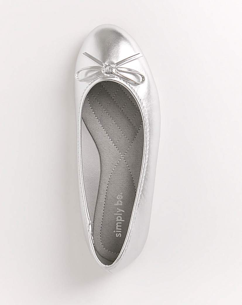 Classic Flat Ballerina Shoes Ex Wide Fit