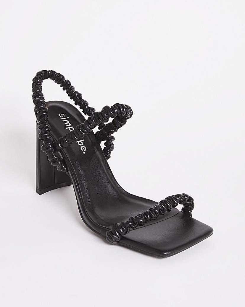 Ruched Strap High Heeled Sandals Ex Wide