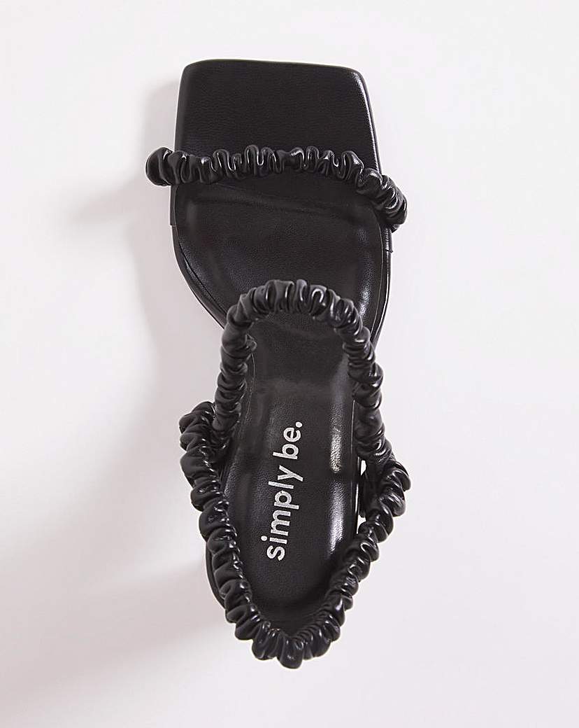 Ruched Strap High Heeled Sandals Ex Wide