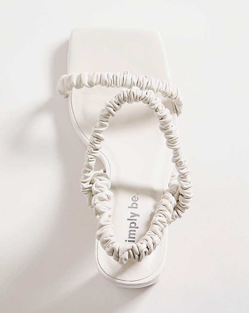 Ruched Strap High Heeled Sandals Wide