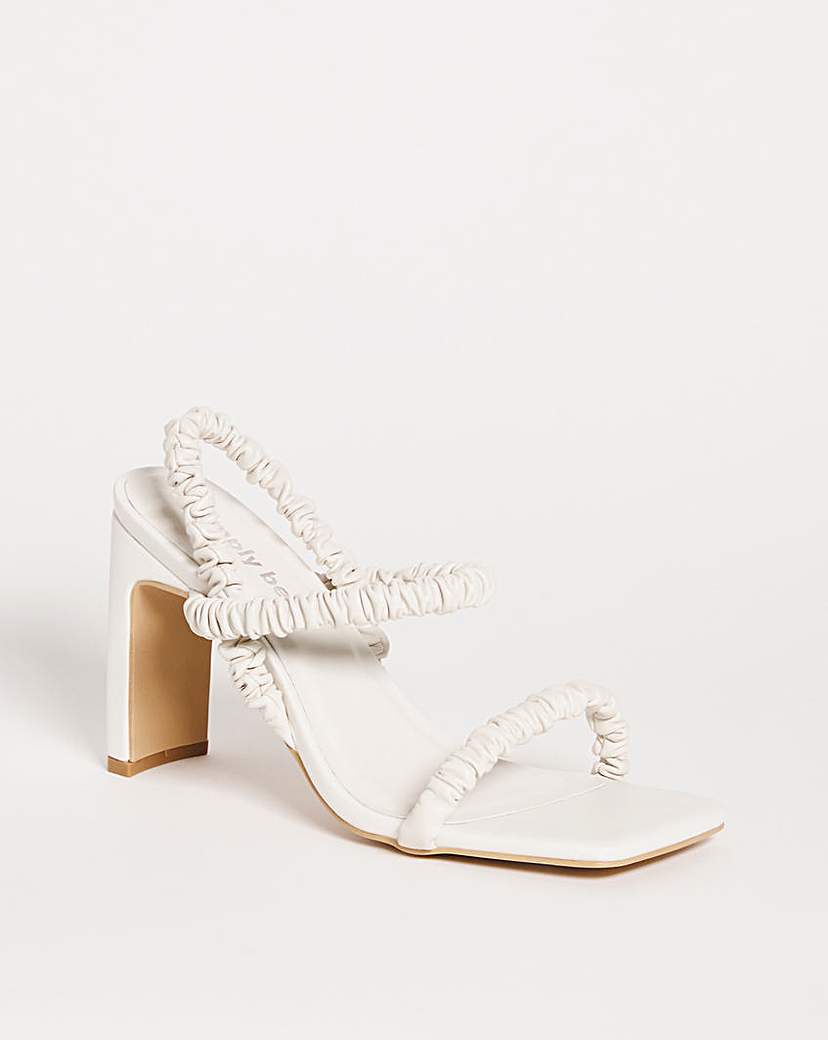 Ruched Strap High Heeled Sandals Wide