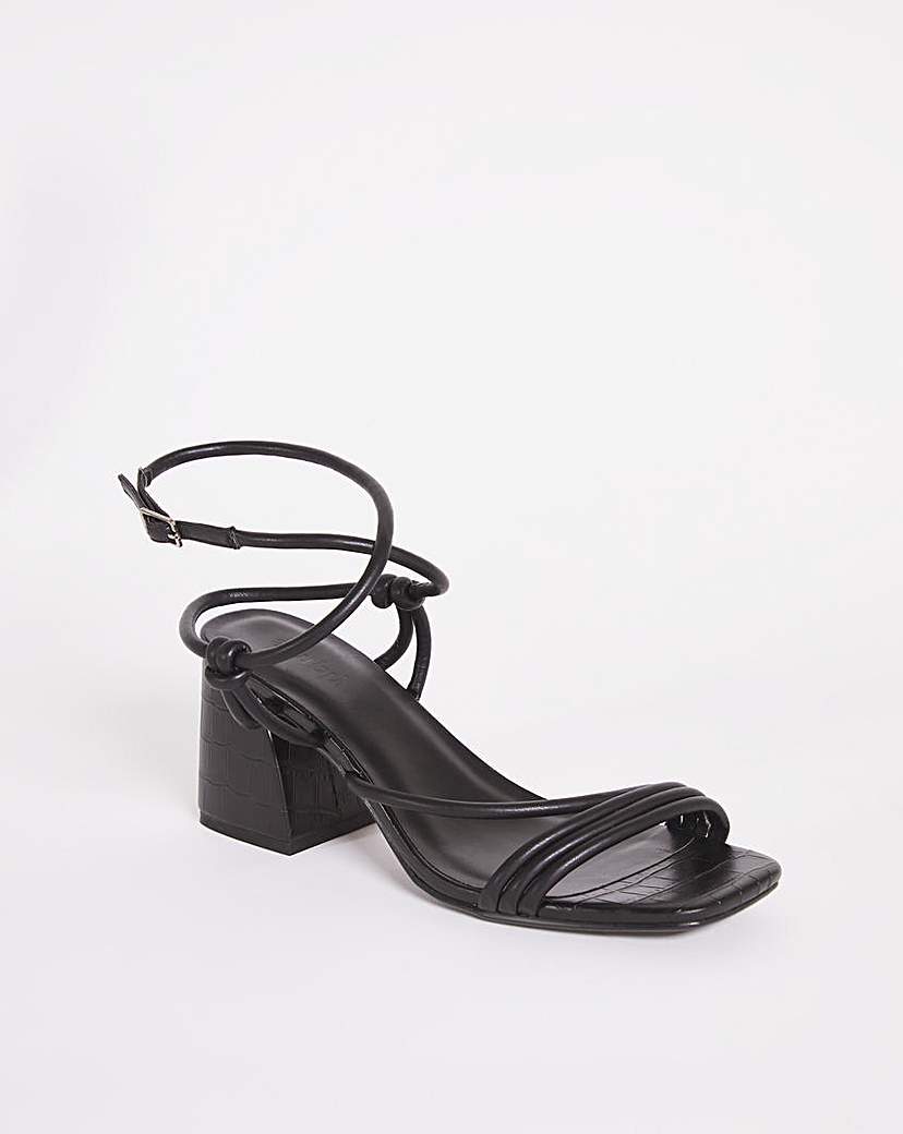 Ankle Strappy Block Heel Sandals Ex Wide
