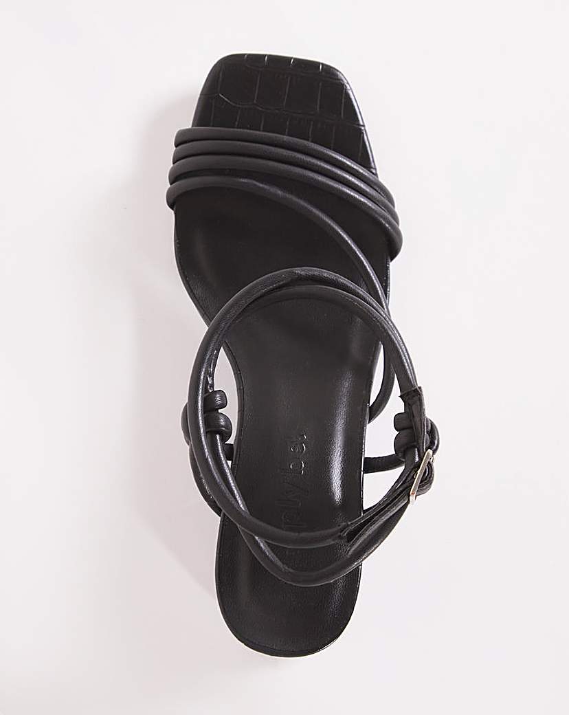 Ankle Strappy Block Heel Sandals Ex Wide