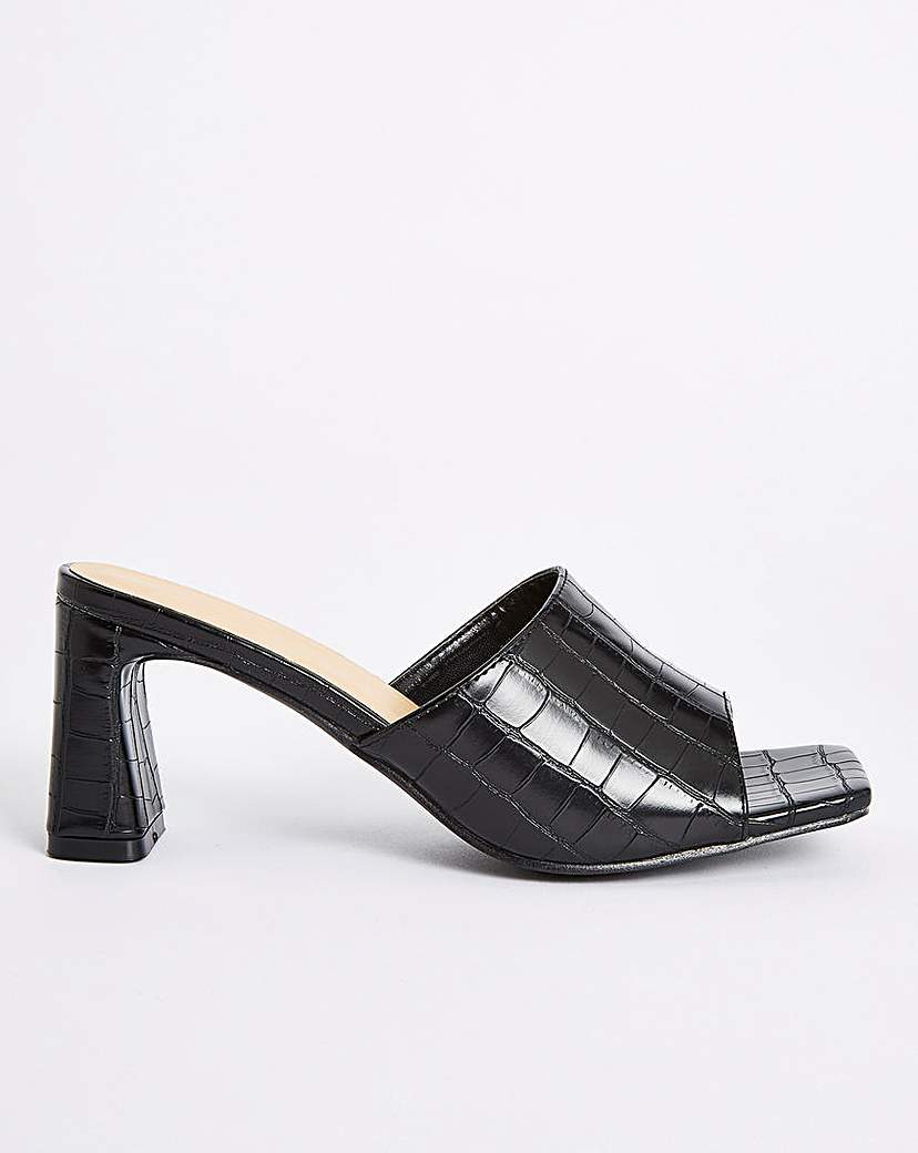 Image of Croc Square Toe Mules Extra Wide Fit