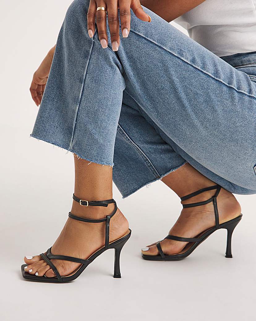 Strappy Ankle Tie Sandals Wide Fit