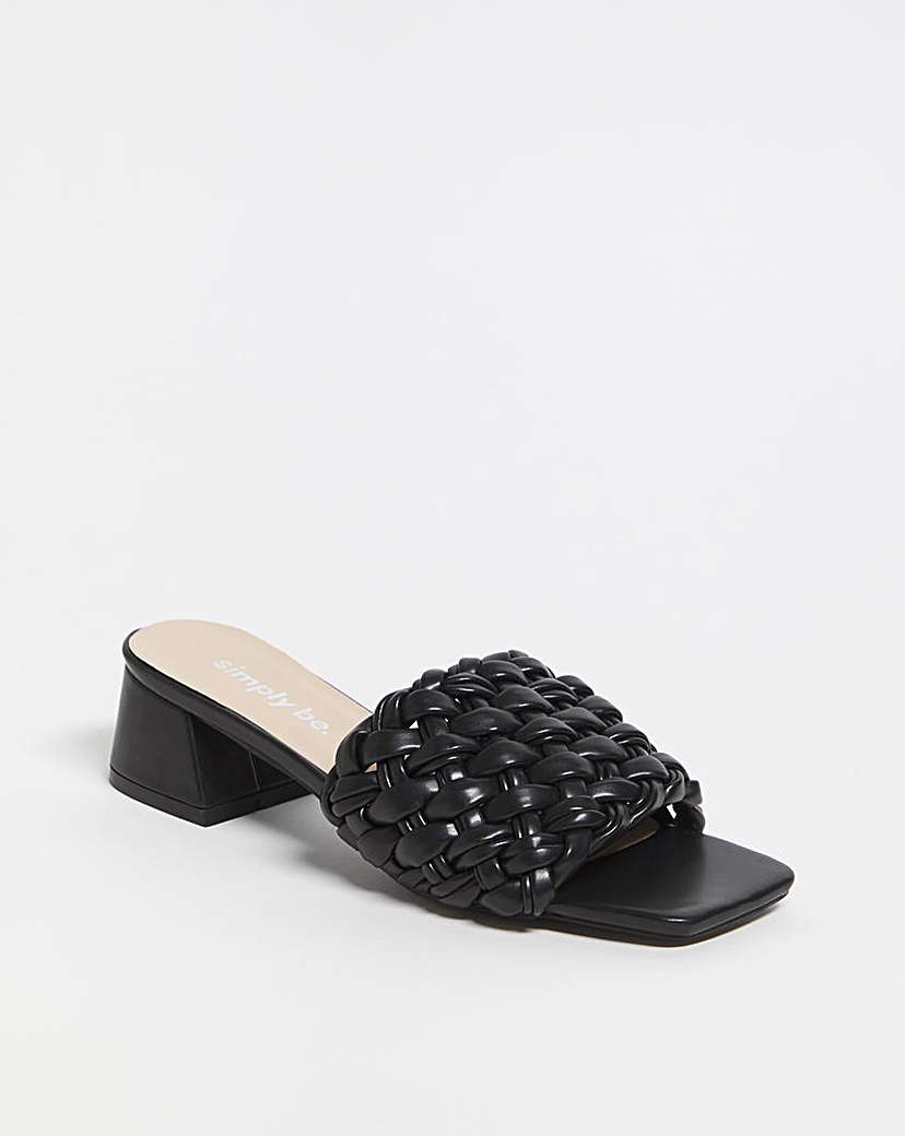 Woven Low Heel Sandal Ex Wide Fit